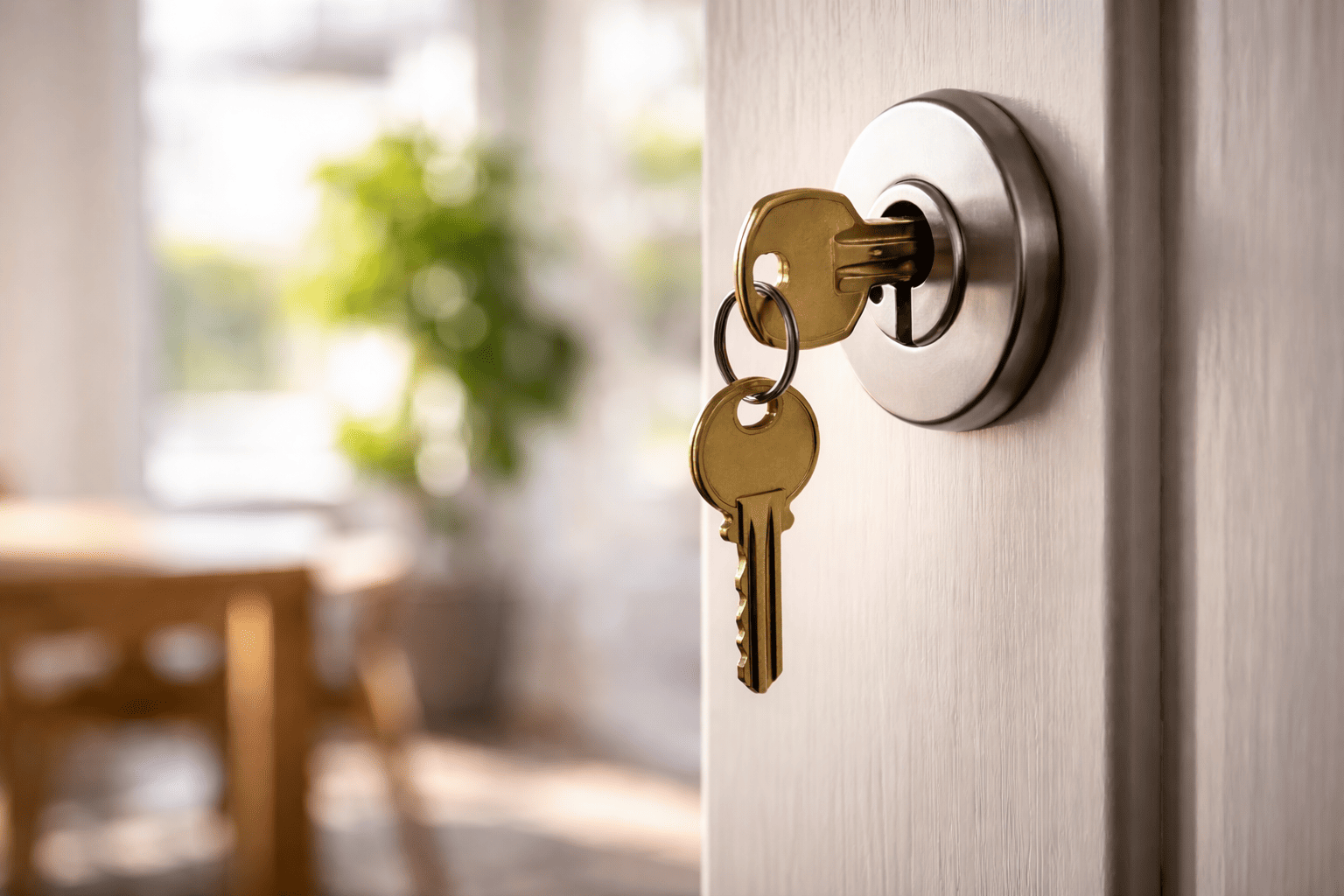 Sleutel aan binnenkant of sleutel in het slot